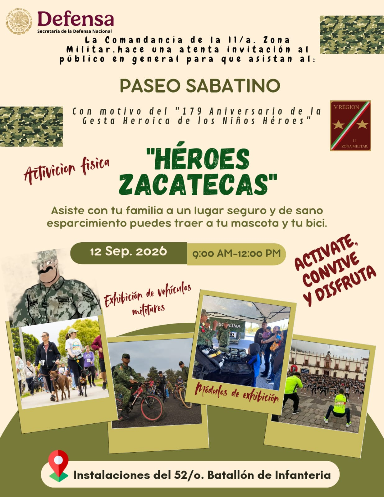 Mexican Army invites the public to the “Zacatecas Heroes” commemorative walk.